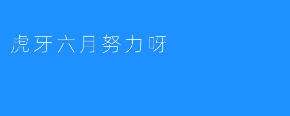 虎牙六月努力呀