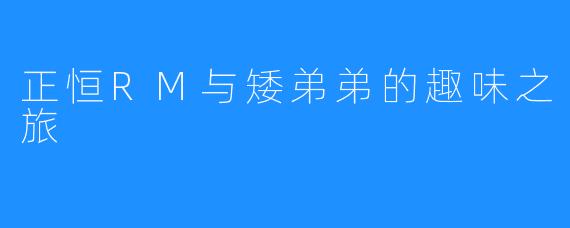 正恒RM与矮弟弟的趣味之旅
