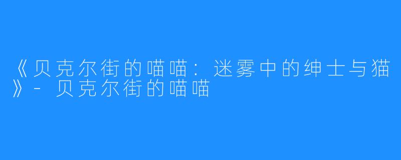 《贝克尔街的喵喵:迷雾中的绅士与猫》-贝克尔街的喵喵