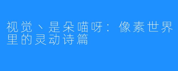 视觉丶是朵喵呀:像素世界里的灵动诗篇