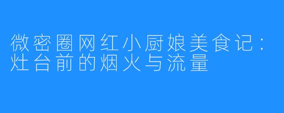 微密圈网红小厨娘美食记:灶台前的烟火与流量